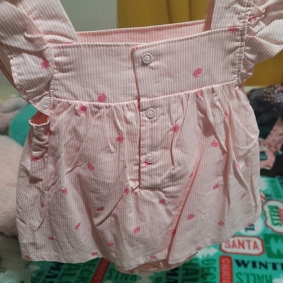 Carter's Pink Stripe Bunny Baby Girl Dress Size 6 Months - Picture 5 of 5
